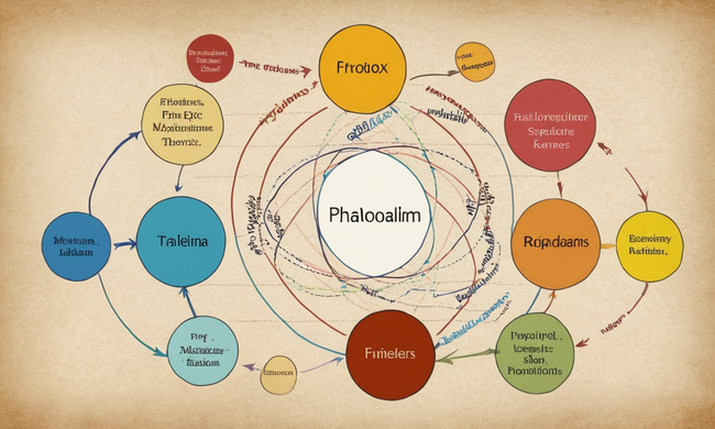 Los diagramas y textos de concepto filosóficos resaltan las similitudes y diferencias entre racionalismo y teorías idealistas.