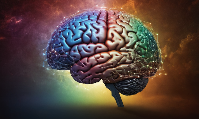 Cerebro abstracto con fragmentos interconectados del mapa mundial cuestionando los marcos filosóficos tradicionales.