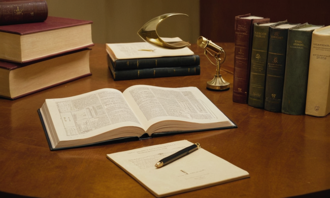 Libros y diagramas filosóficos que ilustran la distinción entre conceptos de racionalidad y racionalidad en un escritorio.