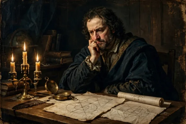 Descartes meditando en su estudio
